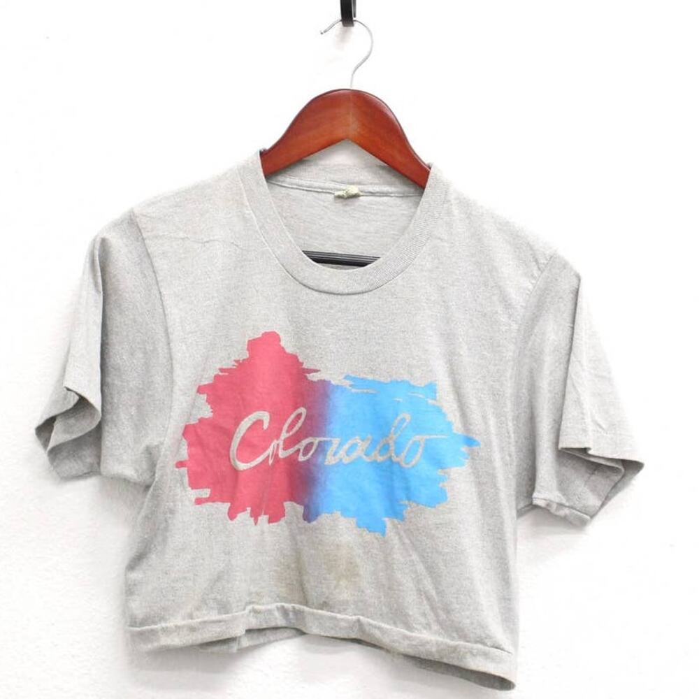 Vintage Colorado Crop Top T Shirt Large